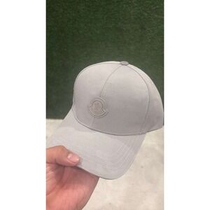 Moncler Gray Baseball Cap Logo Embroidered Adjustable Strap
